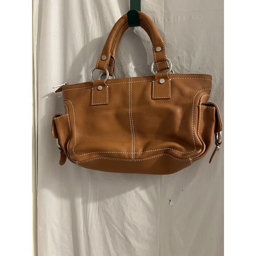 Lilo Collections Brown Leather Equestrian Tote Bag 12 X 7 X 3.5 - Picture 5 of 15